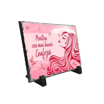 Pentru cea mai buna coafeza, piatra ardezie personalizata, cu mesaj model pa008